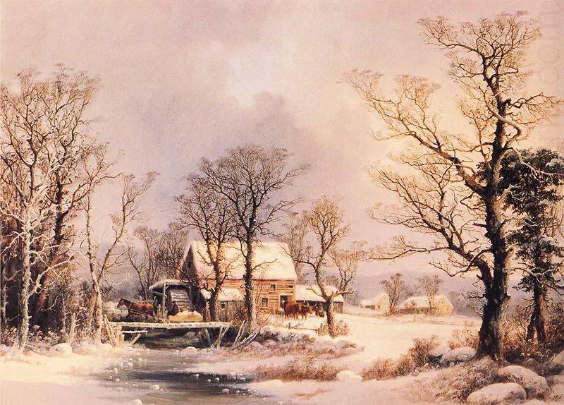George Henry Durrie Winter in the Country, The Old Grist Mill china oil painting image
